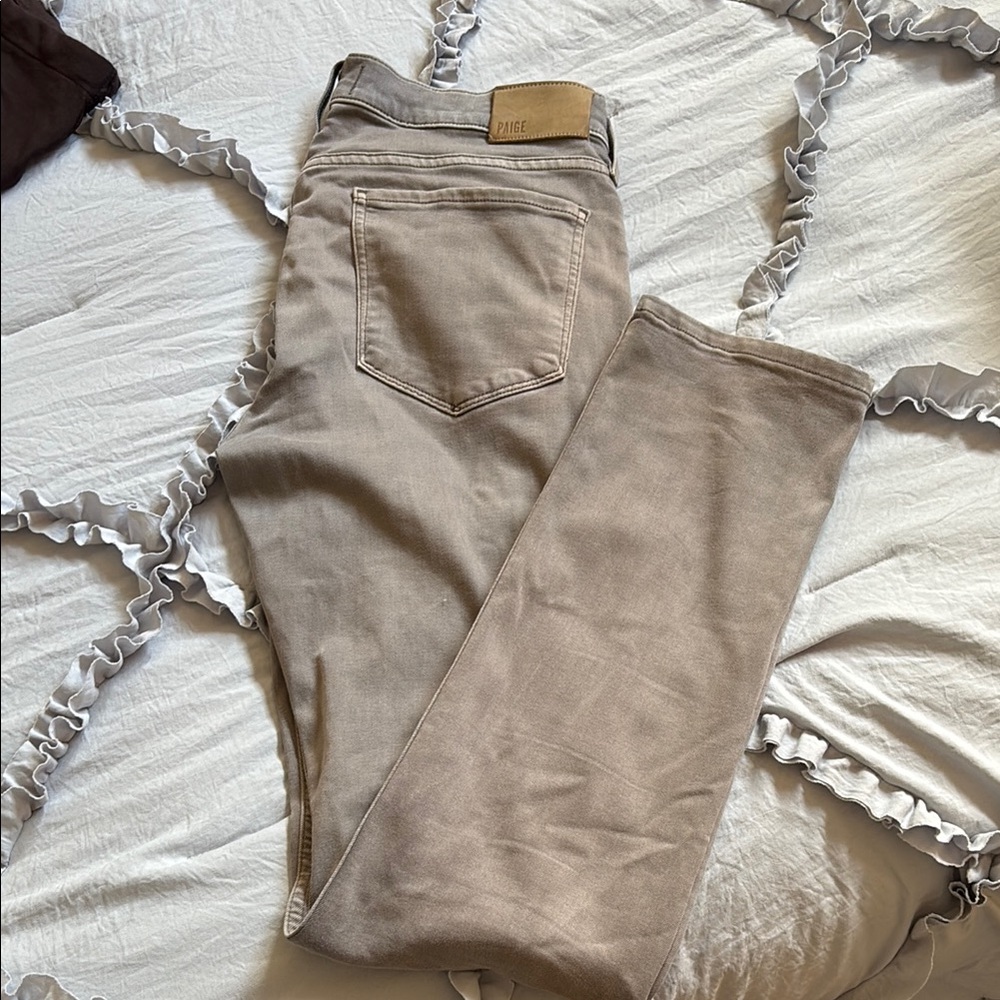 Paige Tan Straight Leg Lennox Jeans
